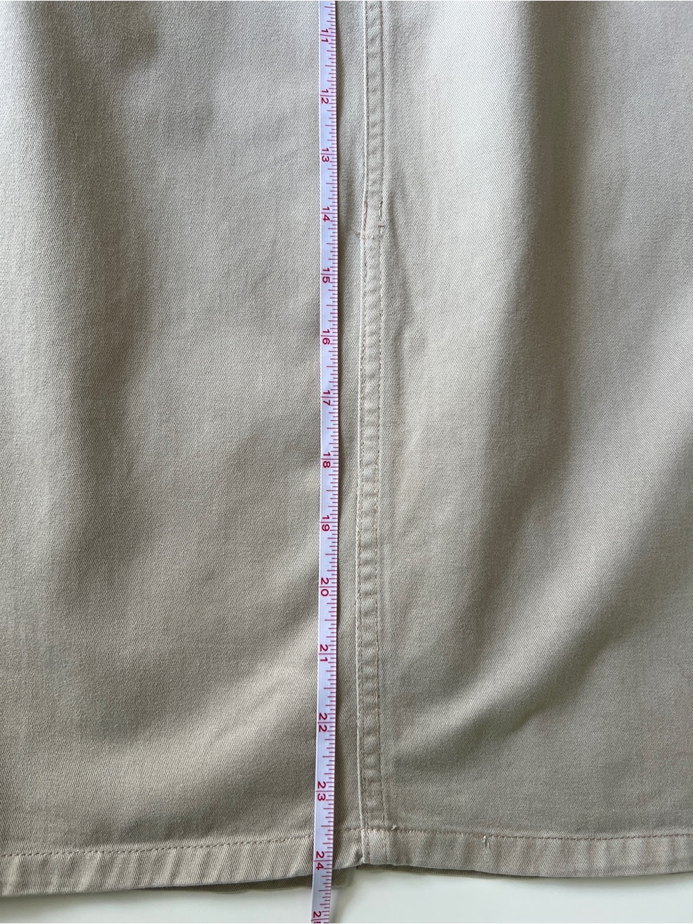 St Johns Bay Khaki Knee Length Skirt Cotton Straight Minimalist Casual Size 8 - Picture 13 of 15